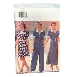 Butterick 4045 Women's Dress & Jumpsuit Sewing Pattern Sizes 18-20-22 Uncut